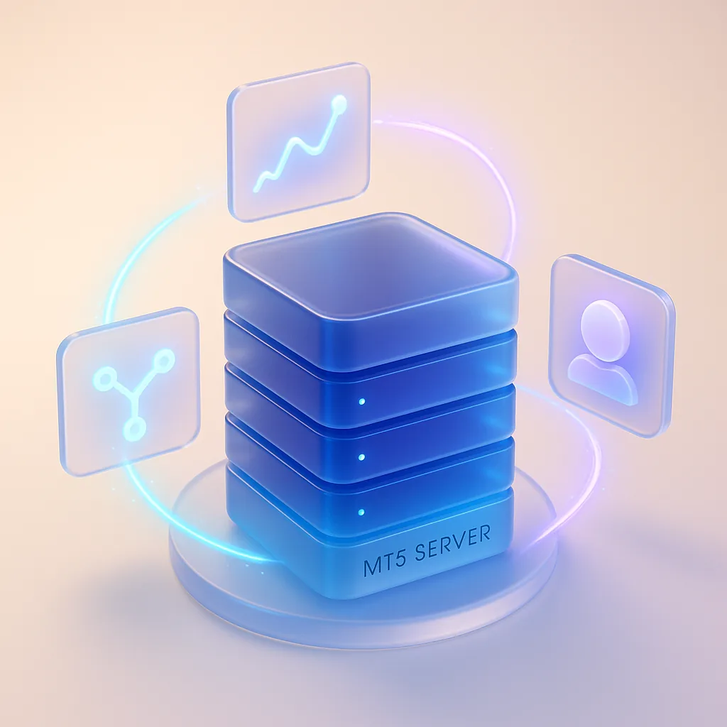 Visual diagram of the broker's MT5 Server infrastructure — connection to Bridge, Data Feed, Liquidity Provider and trader accounts